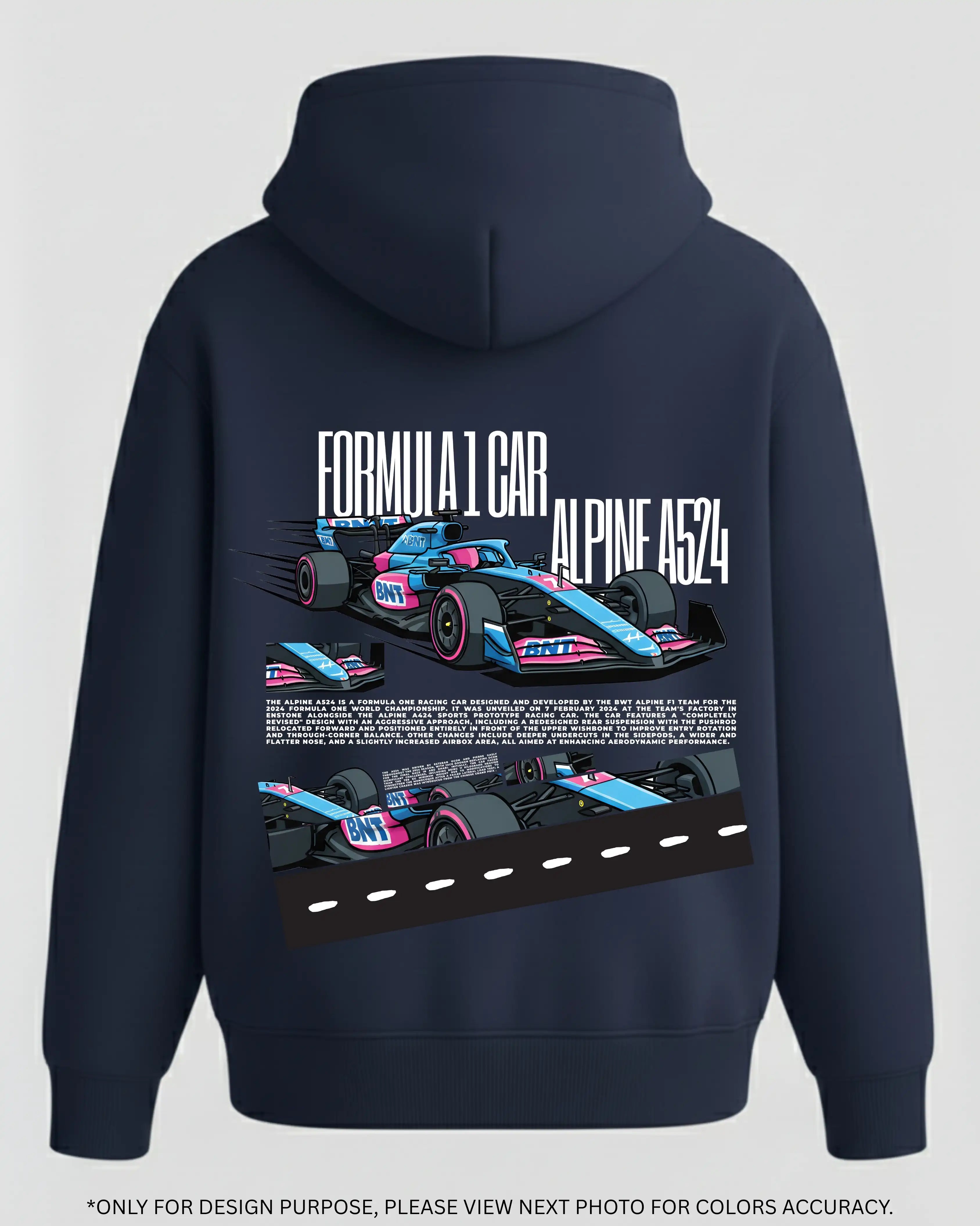 Alpine A524 F1 Car Racing Hoodie