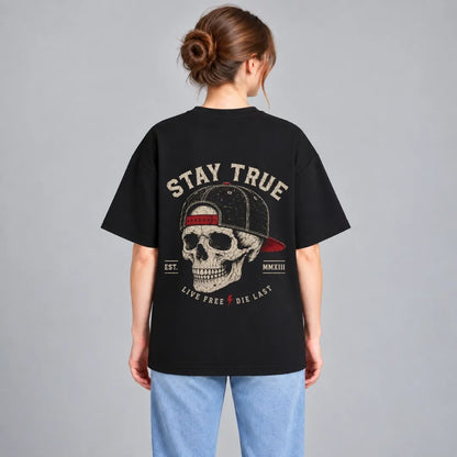 Stay True Skull Oversized T-Shirt