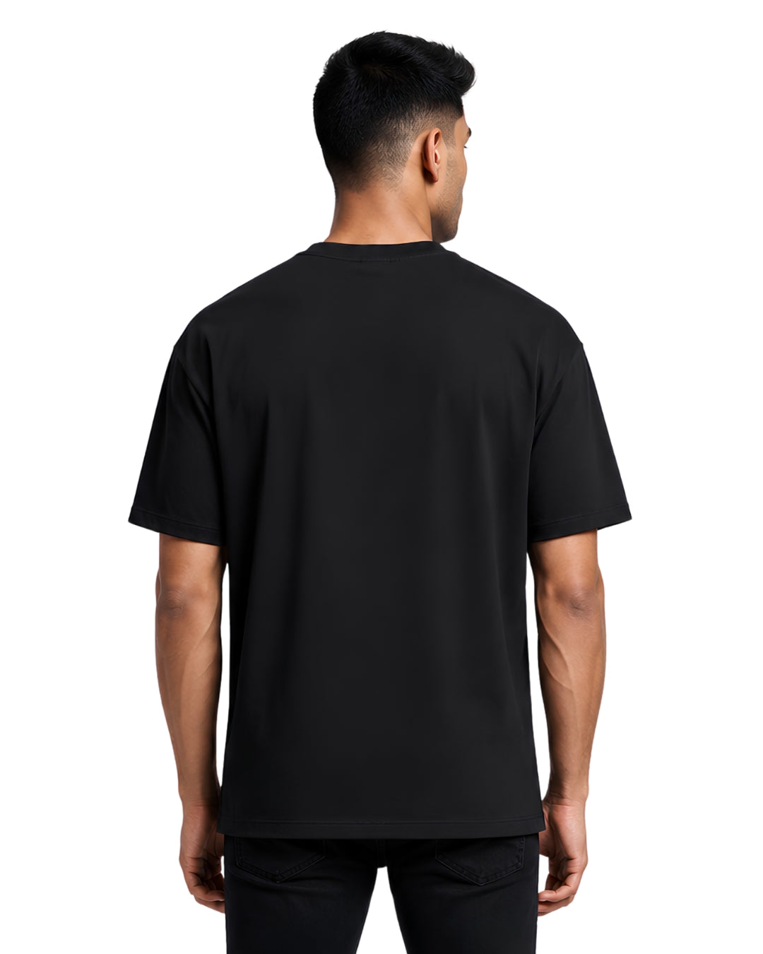 Stichix Strength & Grace Horse Oversized Black T-Shirt | Minimalist White Horse Graphic Tee