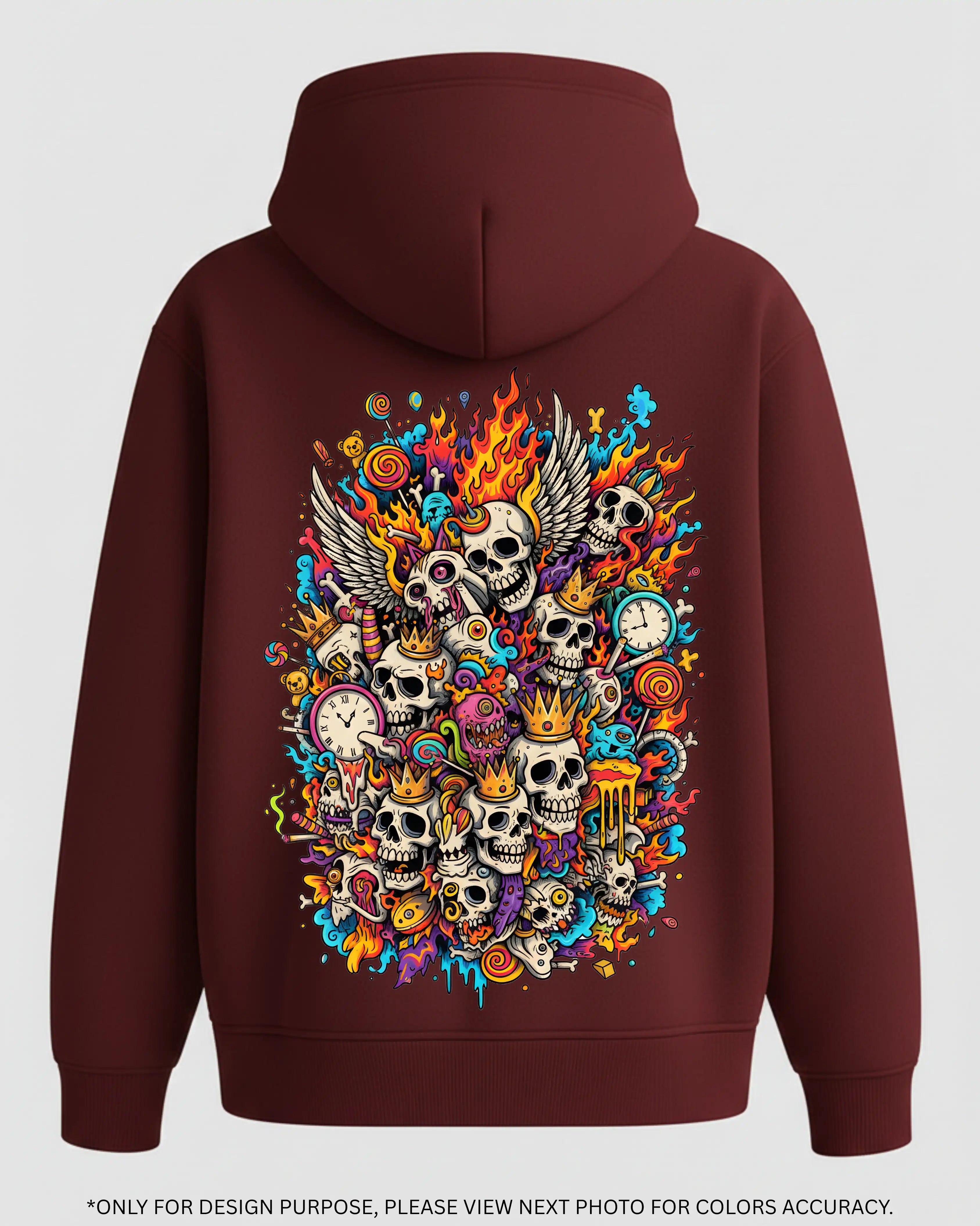 Chaos Skull Graphic Pullover Hoodie