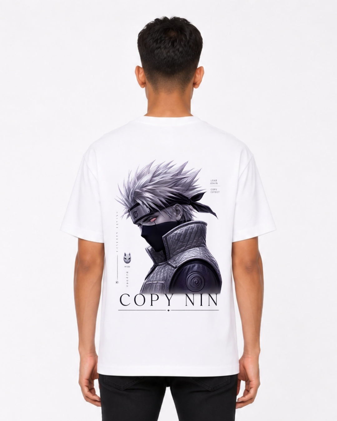 Anime Inspired Ninja Graphic Oversized T-Shirt for Men & Women | Japanese Manga Style Back Print Tee | Unisex Streetwear Cotton T-Shirt