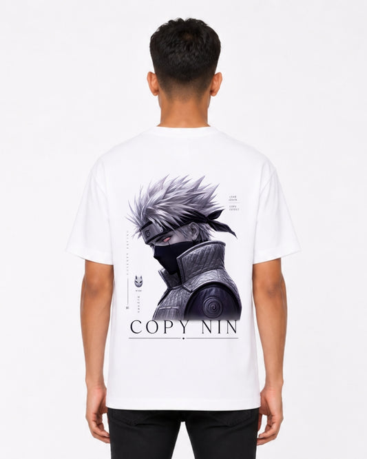 Anime Inspired Ninja Graphic Oversized T-Shirt for Men & Women | Japanese Manga Style Back Print Tee | Unisex Streetwear Cotton T-Shirt