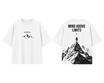 Mind Above Limits Oversized T-Shirt | Mountain Graphic Tee by STICHIX