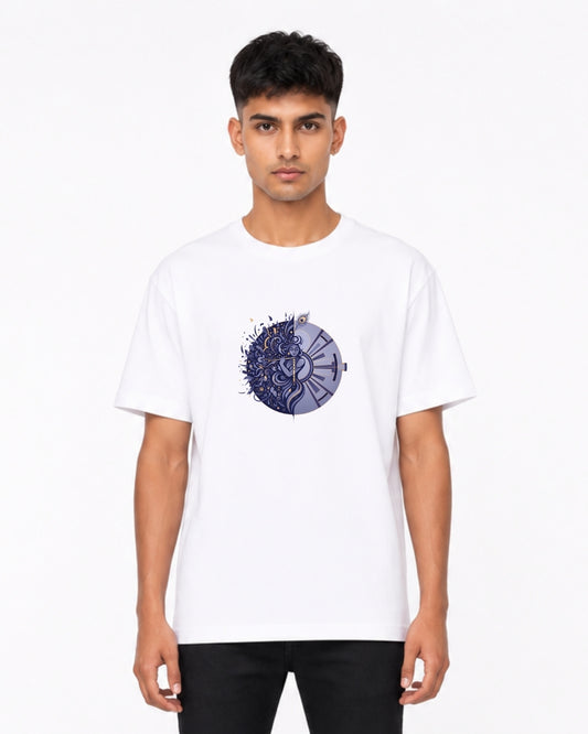 Lord Krishna Abstract Flute Art T-Shirt for Men & Women | Spiritual Krishna Graphic Tee | Divine Hindu Mythology Unisex Cotton T-Shirt