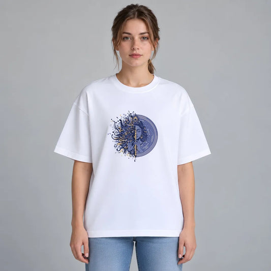 Lord Krishna Flute Art Oversized T-Shirt