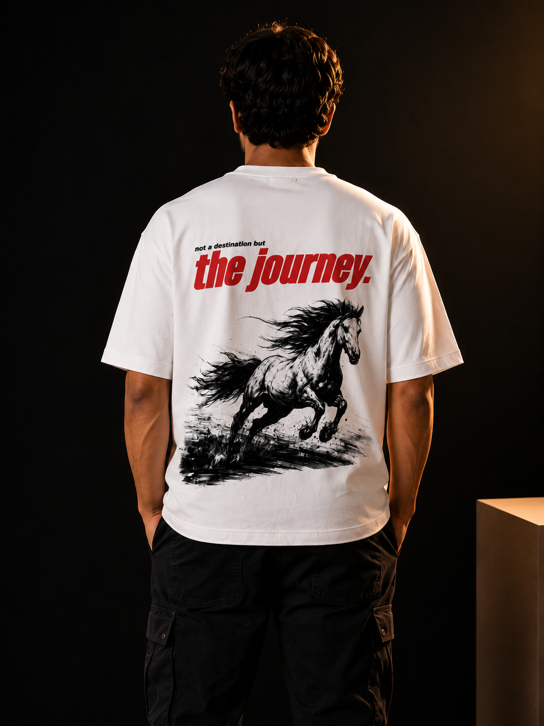 STICHIX's The Journey Oversized T-Shirt | Running Horse Graphic Tee