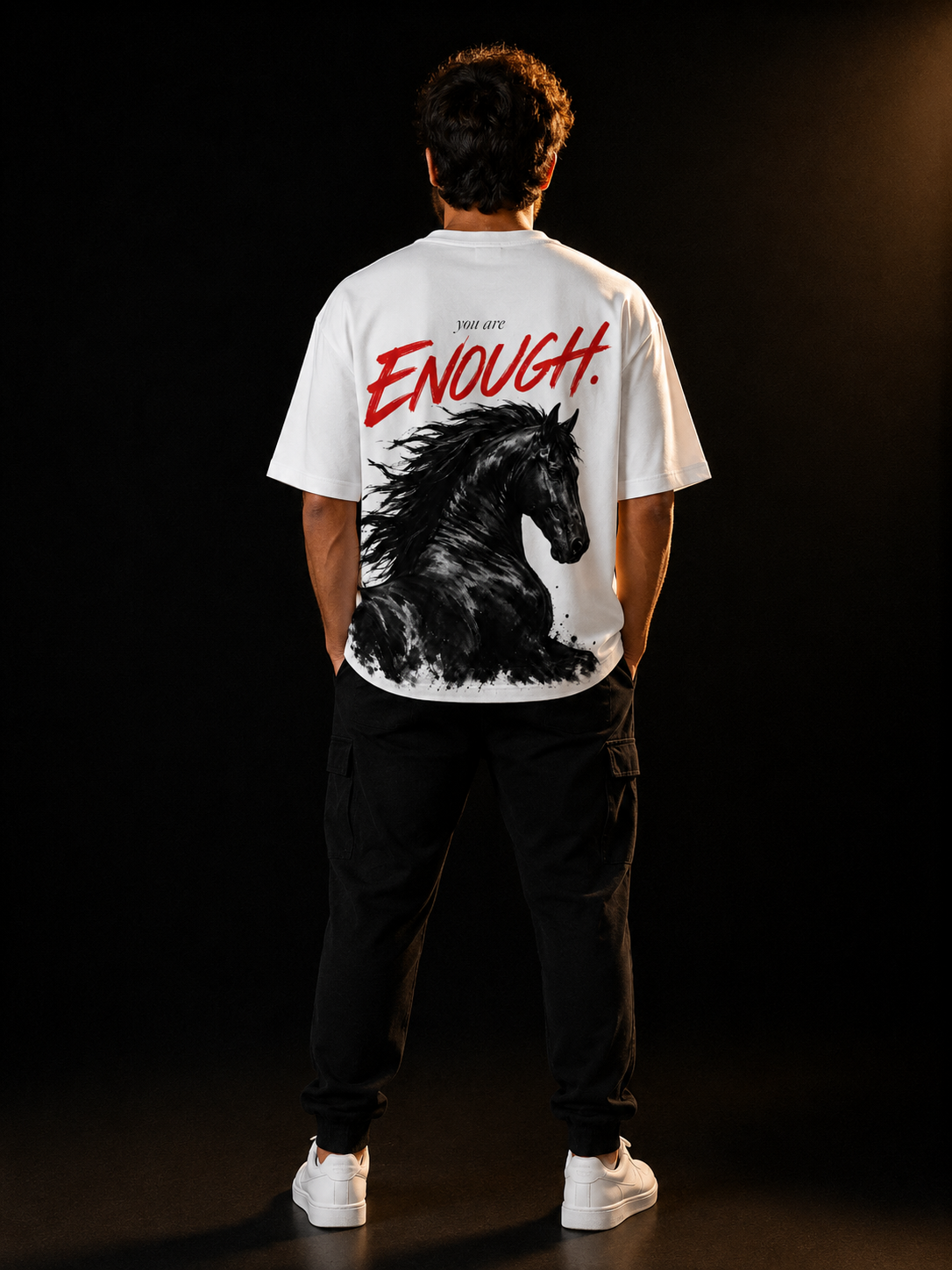 You Are Enough Oversized T-Shirt | Wild Horse Graphic Tee by Stichix