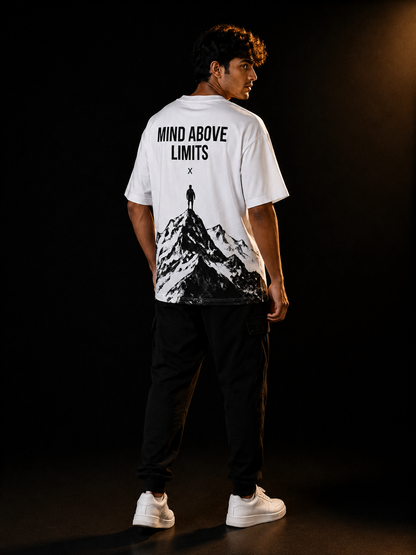 Mind Above Limits Oversized T-Shirt | Mountain Graphic Tee by STICHIX