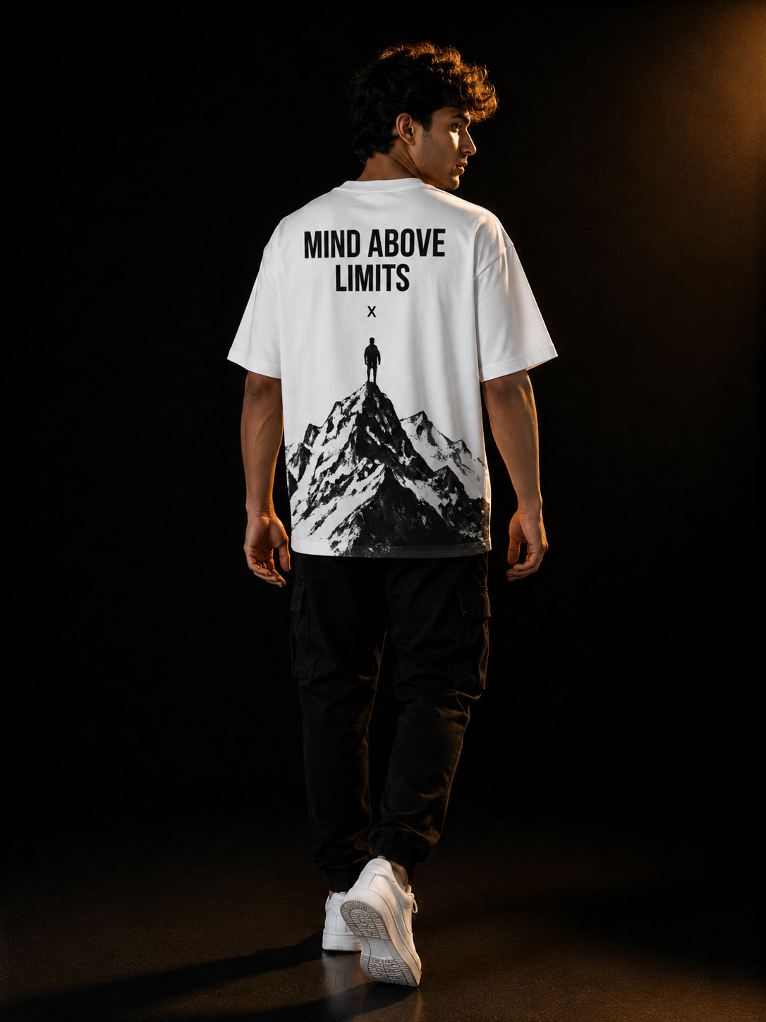 Mind Above Limits Oversized T-Shirt | Mountain Graphic Tee by STICHIX