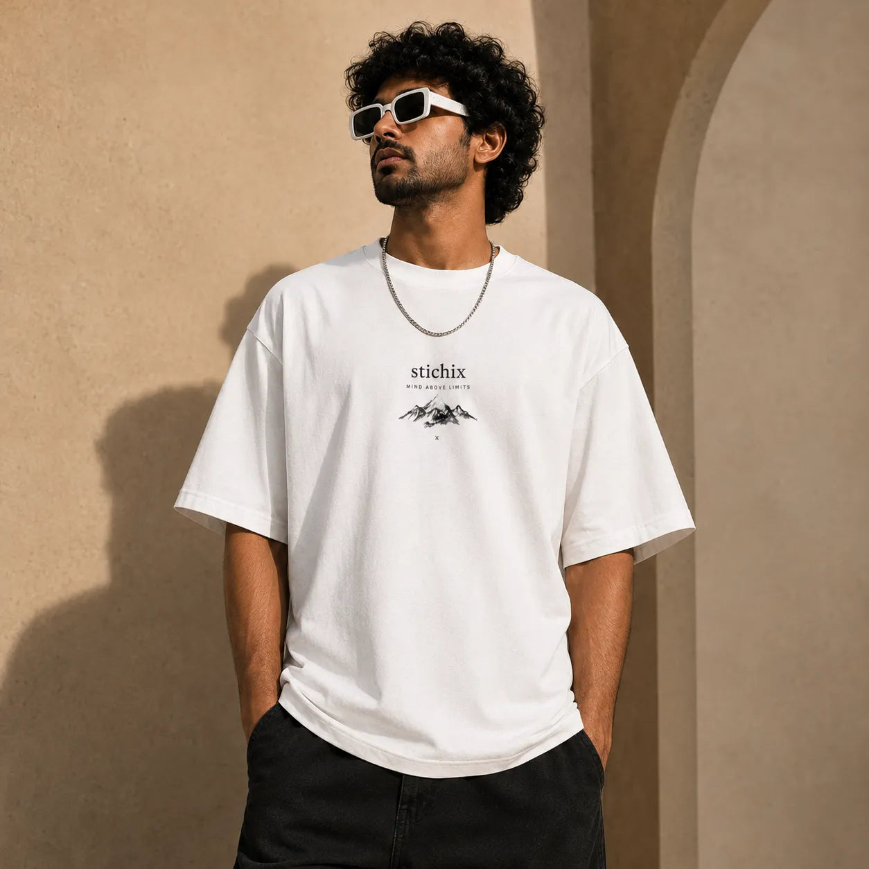 Mind Above Limits Oversized T-Shirt | Mountain Graphic Tee | Stichix Brand