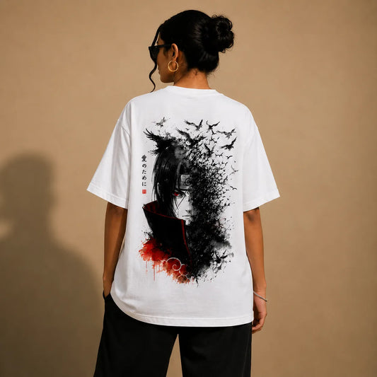 Itachi Uchiha Oversized T-Shirt | For the Sake of Love | Naruto Anime Graphic Tee For Women