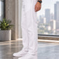 Men's Linen-Blend Drawstring Trousers | Slim Tapered Fit