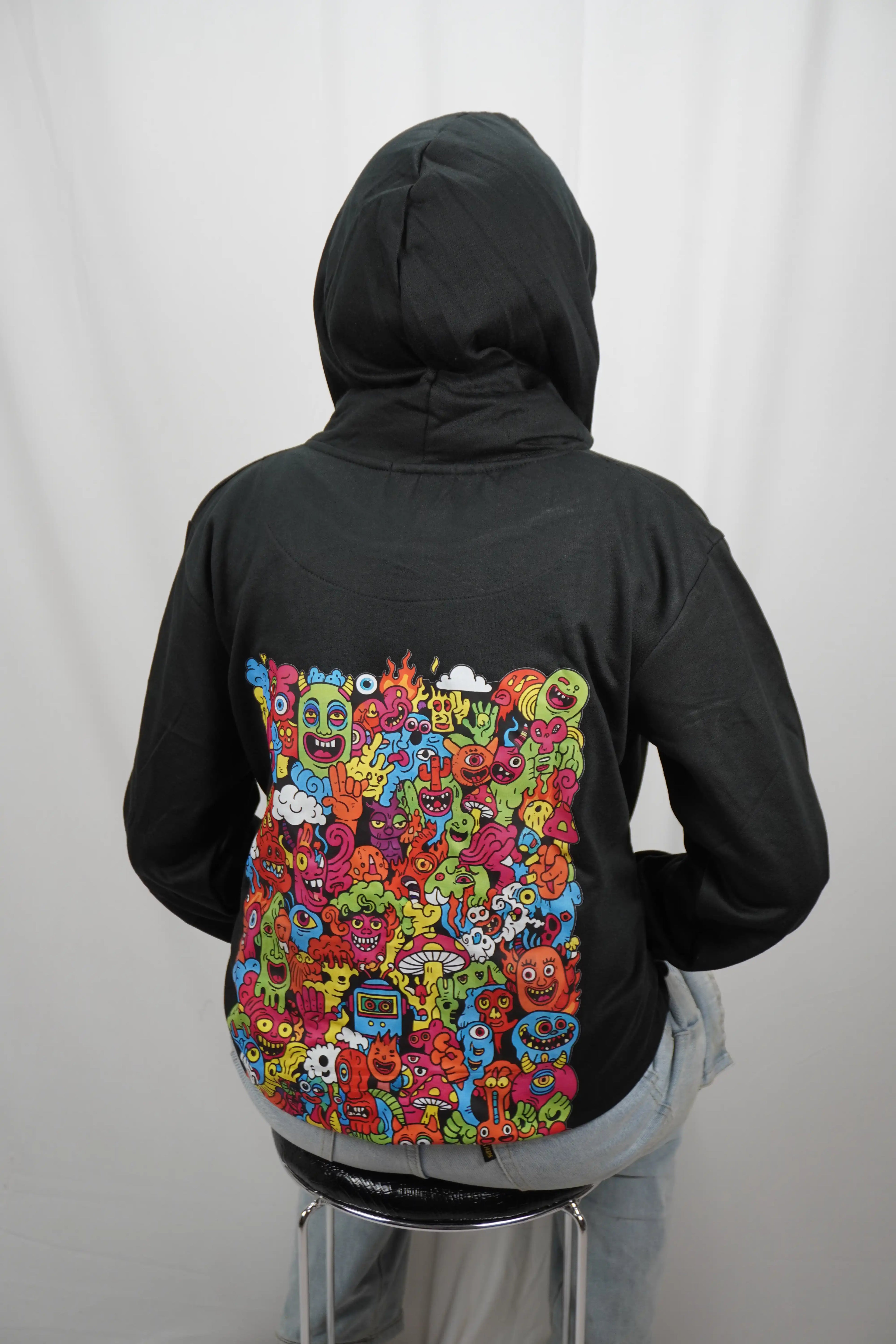 Edgy Minimalist Black Hoodie