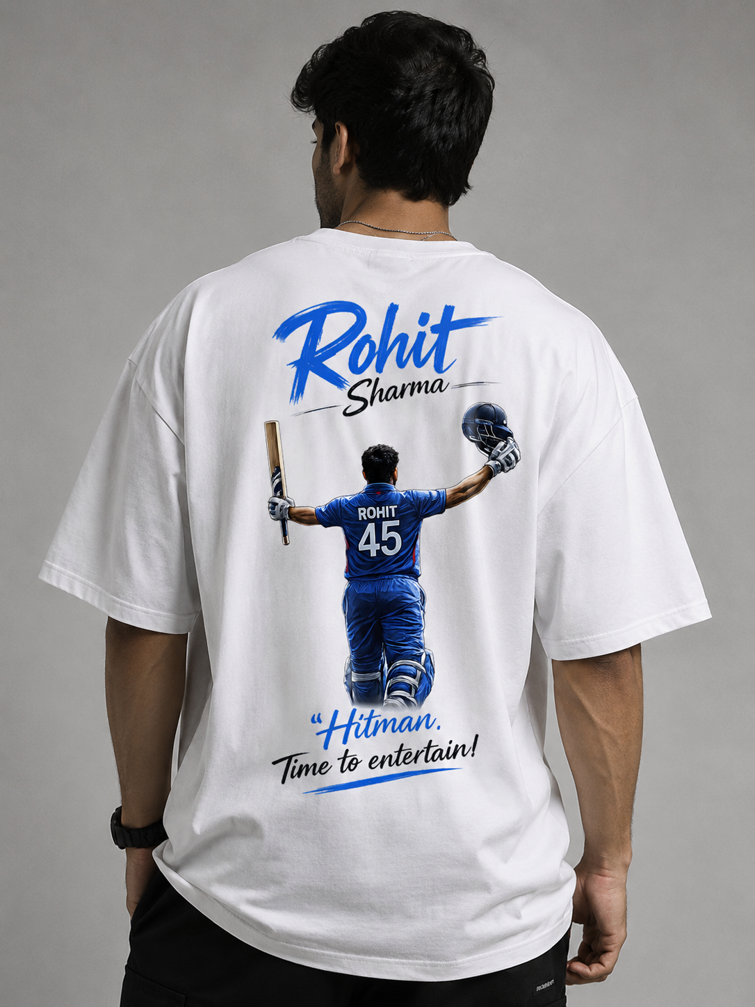 Oversized Cricket Hitman Tee - Rohit Sharma