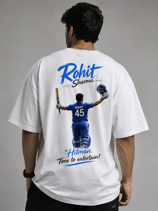 Oversized Cricket Hitman Tee - Rohit Sharma